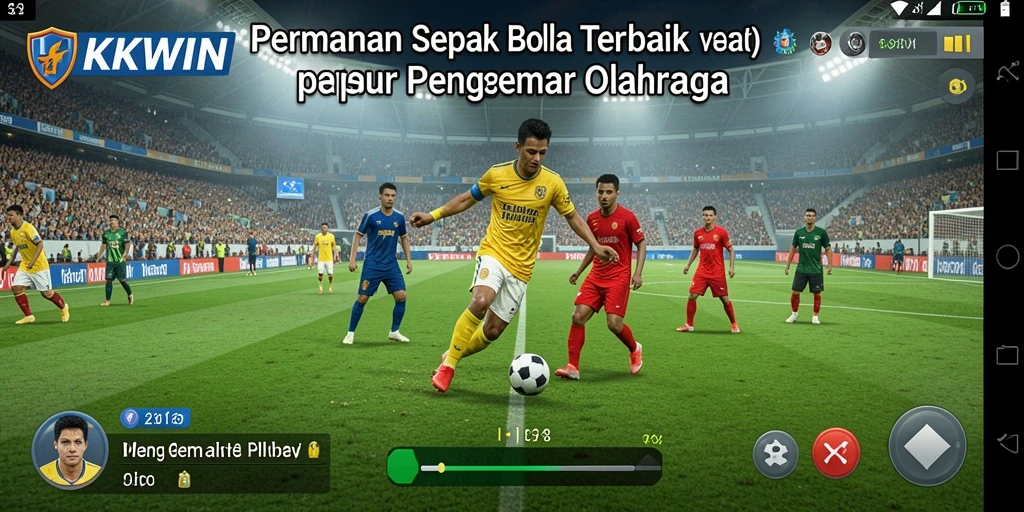 Gameplay KKWIN yang memukau dan penuh aksi sepak bola.