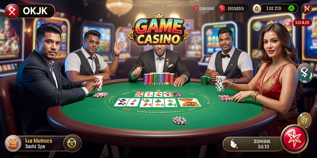 Gameplay Live Casino yang mendebarkan di OKJK dengan dealer langsung.