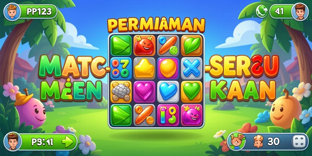 Tangkapan layar PP123 yang menunjukkan momen seru gameplay Match-3.