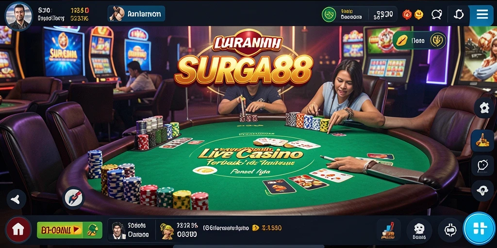 Tampilan gameplay menarik dari aplikasi Live Casino SURGA88.