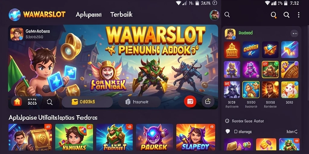 Tampilan antarmuka utama WAWARSLOT yang menampilkan fitur-fitur utilitas.