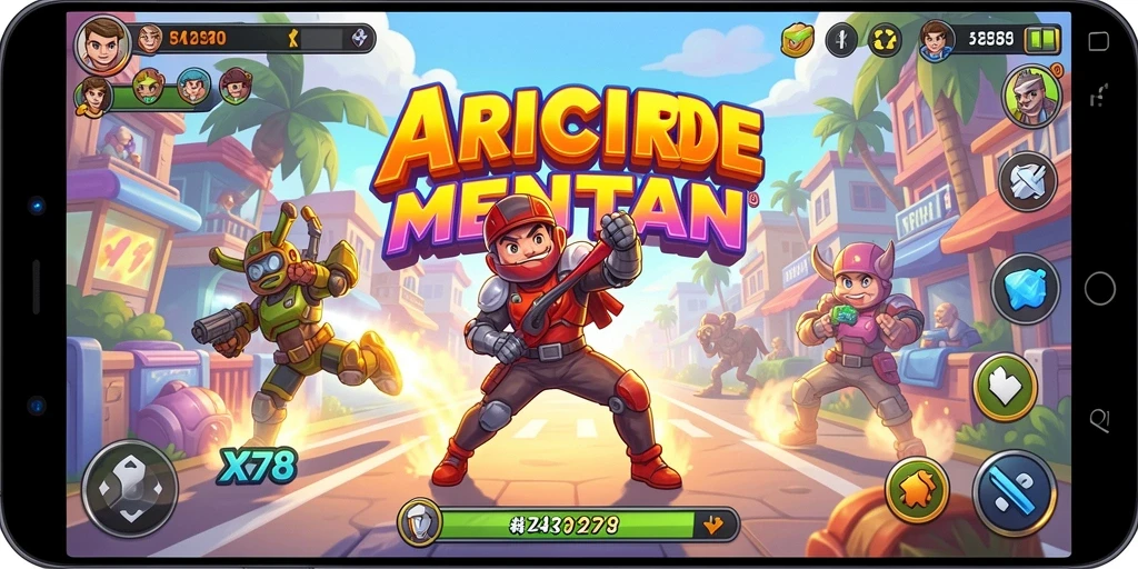 Tampilan menarik dalam gameplay arcade X78 yang menantang.
